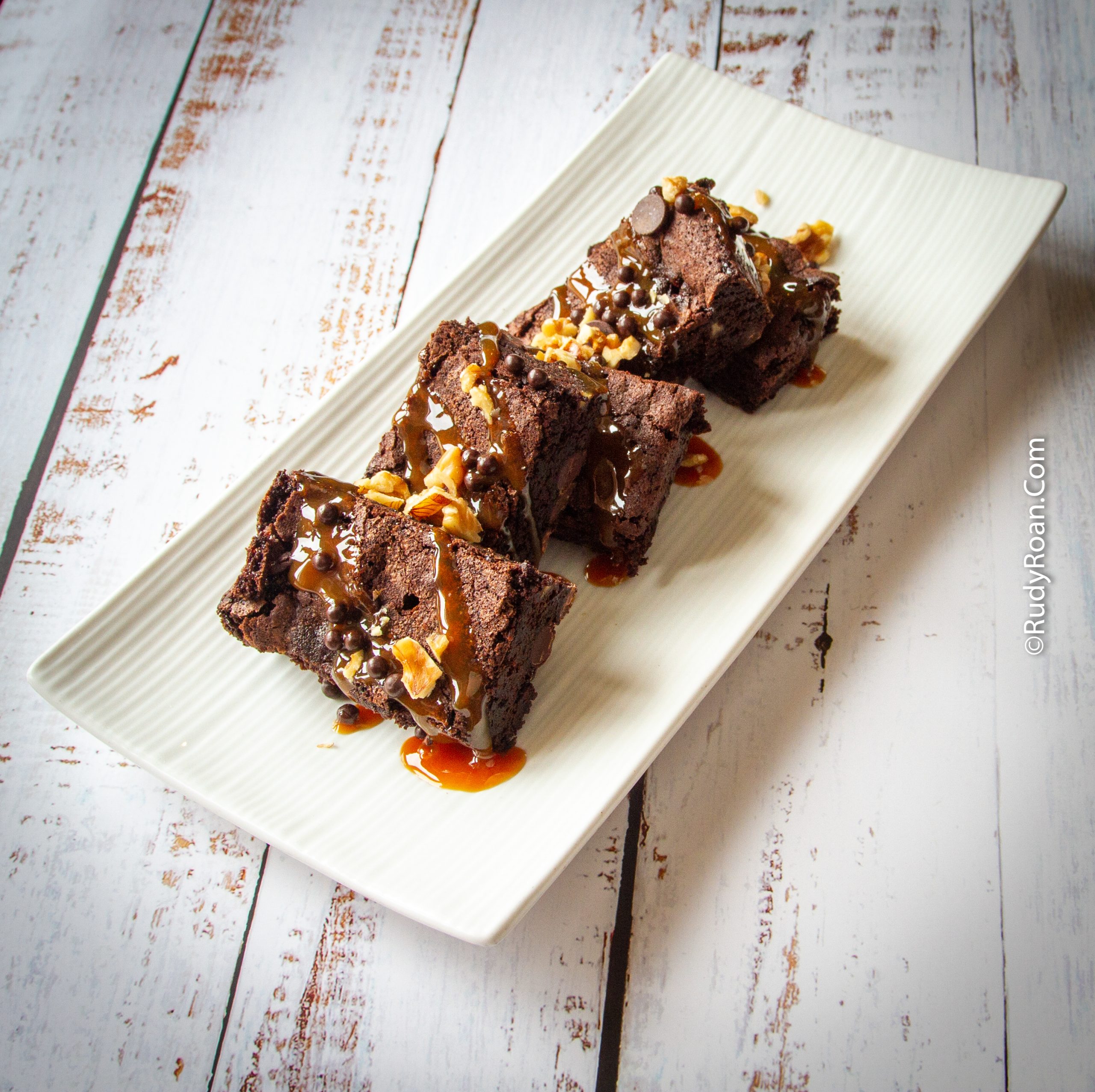 Brownie met peer en chocolade
