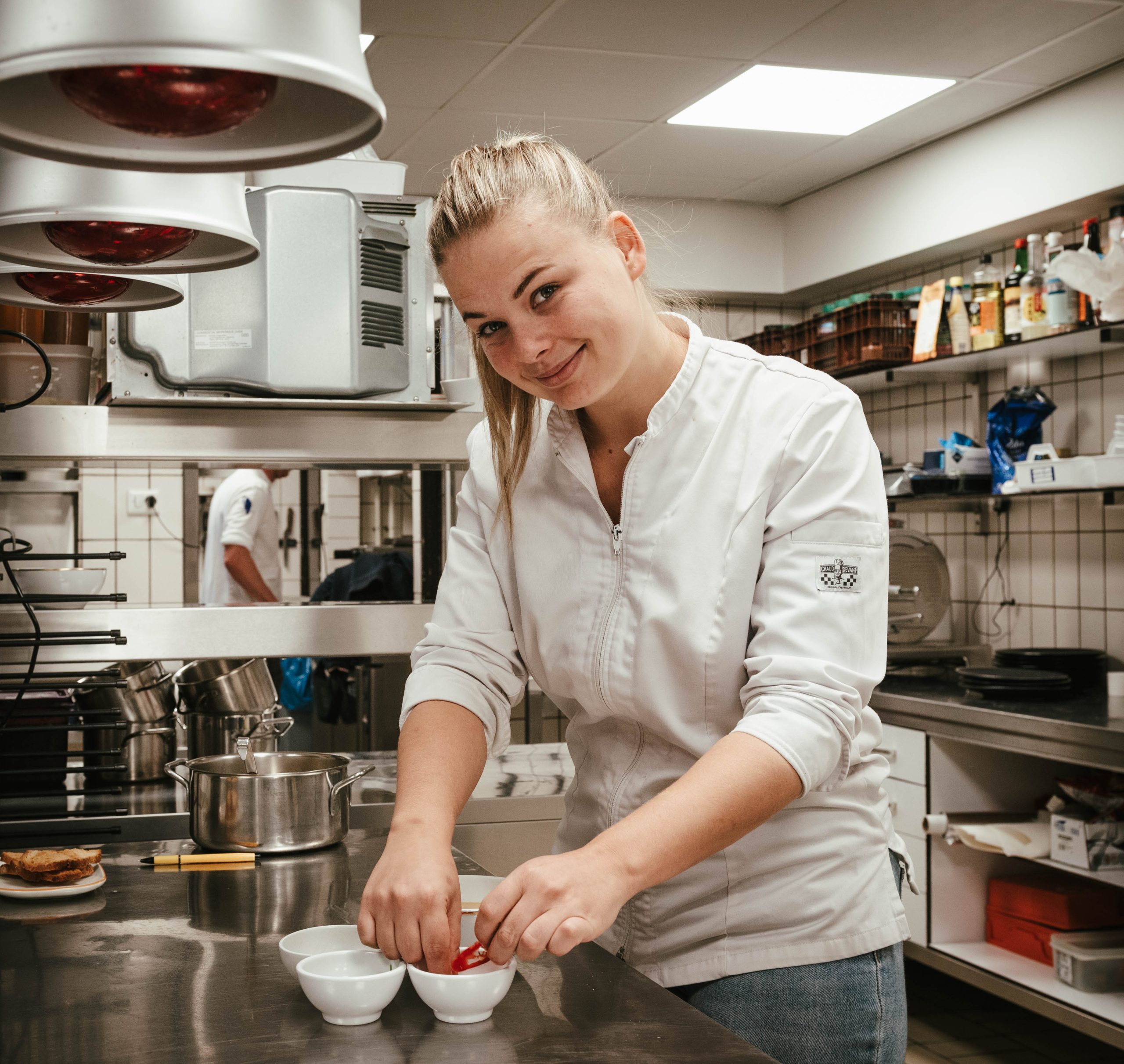 De pompoensoep met toast van zuurdesembrood van Auberge des Moules