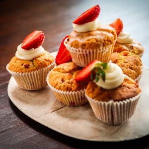 Yoghurtcake met aardbeien en honing Yoghurtcake