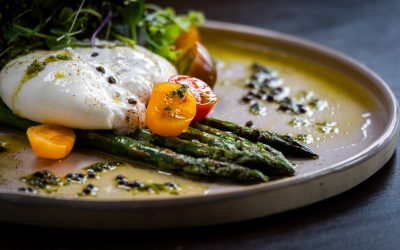 Gegrilde groene asperges